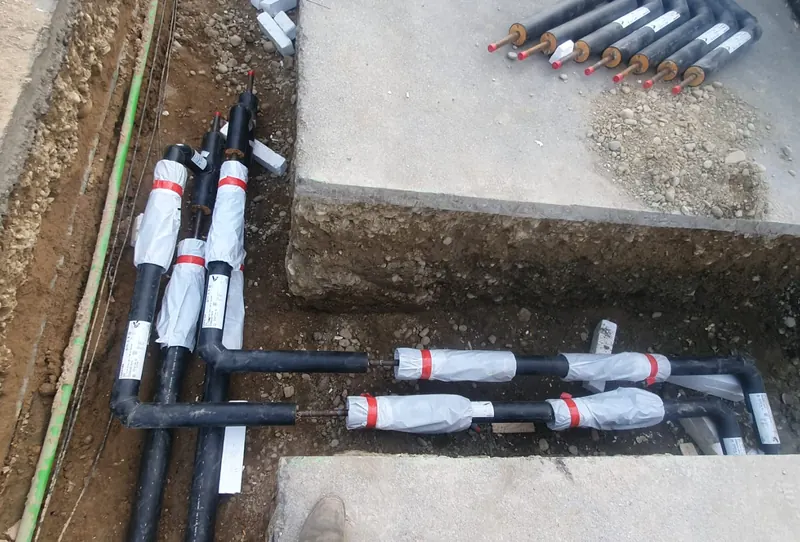 Muffenverbindungen auf der Baustelle
